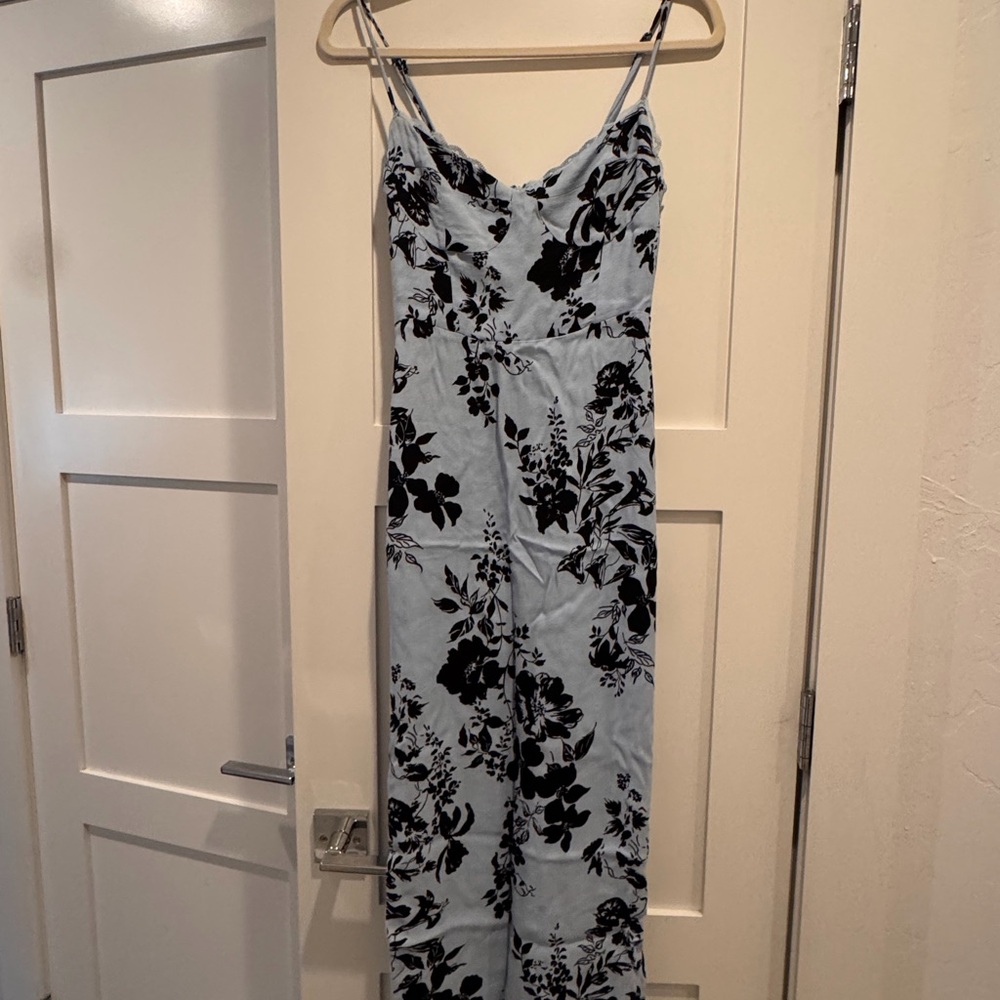 Reformation Blue and Black Floral dress